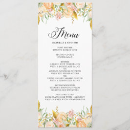 Peach Blume with Gold Foil Foliage Menu Card II Menükarte
