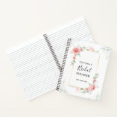 Peach Blumengrün Brautparty Geschenkliste Notizblock (Innenseite)