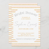 Peach Blush and Gold Striping Brautparty Einladung (Vorne/Hinten)