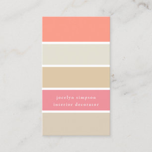 Peach Blush and Tan Color Block Chic Visitenkarte
