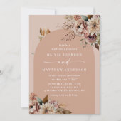 Peach Blush Arch Wedding | QR-Daten Einladung (Vorderseite)