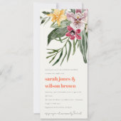 Peach Blush Boho Tropical Floral Couples Shower Einladung (Vorderseite)