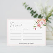 Peach Blush Brautparty Rezept Cards (Stehend Vorderseite)