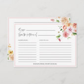 Peach Blush Brautparty Rezept Cards (Vorne/Hinten)