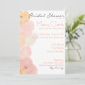 Peach Blush Bridal Dusche Einladung (Stehend Vorderseite)