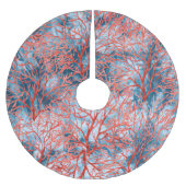 Peach Blush Coral Indigo Shibori Küste Weihnachten Polyester Weihnachtsbaumdecke (Vorderseite)