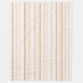 Peach Blush Cream Stripes Fleecedecke (Vorderseite)
