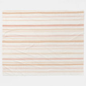 Peach Blush Cream Stripes Fleecedecke (Vorderseite (Horizontal))