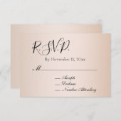 Peach Blush Cream Wedding RSVP Begleitkarte (Vorne/Hinten)