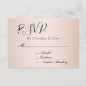 Peach Blush Cream Wedding RSVP Begleitkarte (Vorderseite)