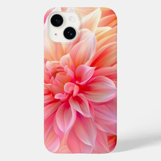 Peach Blush Dahlia Blossom Case-Mate iPhone Hülle (Rückseite)