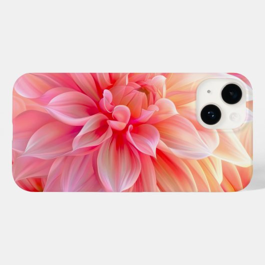 Peach Blush Dahlia Blossom Case-Mate iPhone Hülle (Rückseite (Horizontal))