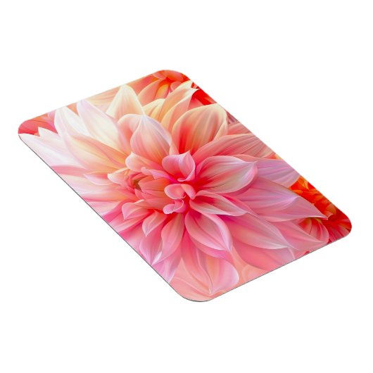 Peach Blush Dahlia Blossom Magnet (Rechte Seite)