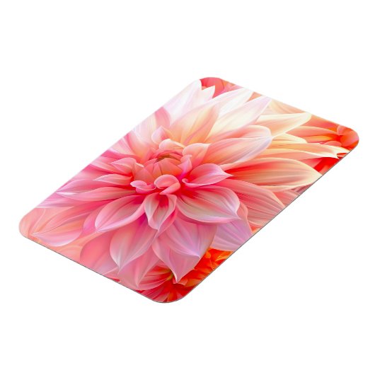 Peach Blush Dahlia Blossom Magnet (Linke Seite)