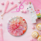Peach Blush Dahlia Blossom Pappteller (Party)