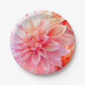 Peach Blush Dahlia Blossom Pappteller (Vorderseite)