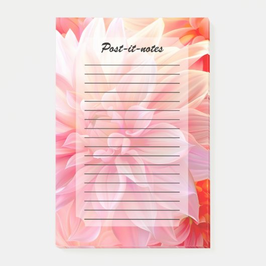 Peach Blush Dahlia Blossom Post-it Klebezettel (Vorderseite)