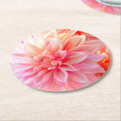 Peach Blush Dahlia Blossom Runder Pappuntersetzer (Angewinkelt)