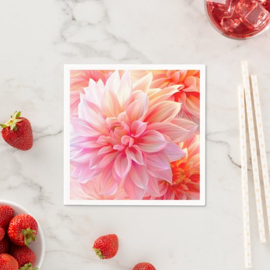Peach Blush Dahlia Blossom Serviette (Beispiel)
