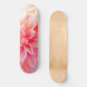 Peach Blush Dahlia Blossom Skateboard (Vorderseite)