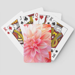 Peach Blush Dahlia Blossom Spielkarten