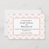 Peach Blush Damask Save The Date (Rückseite)