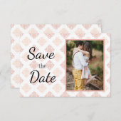 Peach Blush Damask Save The Date (Vorne/Hinten)