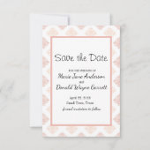Peach Blush Damask Save The Date (Vorderseite)