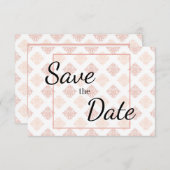 Peach Blush Damask Save The Date (Vorne/Hinten)