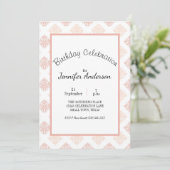 Peach Blush Damask Sweet 16 Birthday (Stehend Vorderseite)