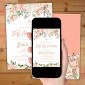 Peach Blush Elfenbeinblume Erste Heilige Kommune Einladung