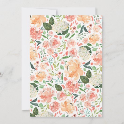 Peach Blush Floral Celebrity Baby Name Game Einladung (Rückseite)