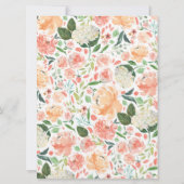 Peach Blush Floral Fun Baby Fakten Baby Showspiel Einladung (Rückseite)