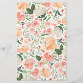 Peach Blush Floral Fun Baby Fakten Babydusche Flyer (Hinten)