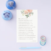 Peach Blush Floral Fun Baby Fakten Babydusche Flyer (Einzeln)
