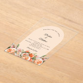 Peach blush florals arch clear wedding acryleinladungen (Ablage )
