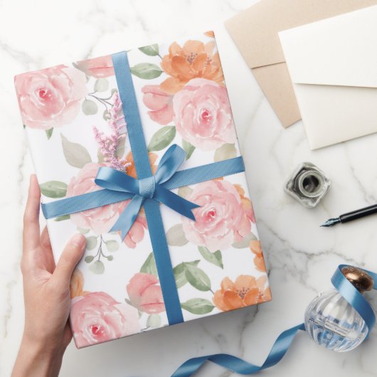 Peach Blush Garden Geschenkpapier (Schenken)