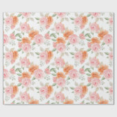 Peach Blush Garden Geschenkpapier (Flach)