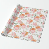 Peach Blush Garden Geschenkpapier (Ungerollt)
