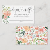 Peach blush girl baby dusche diaper Gewinnkarten Begleitkarte (Vorne/Hinten)