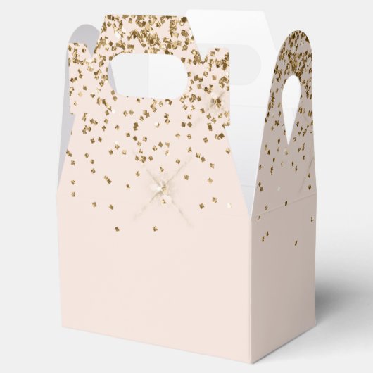 Peach Blush Gold Glam Glitzer Geschenkschachtel (Geöffnet)