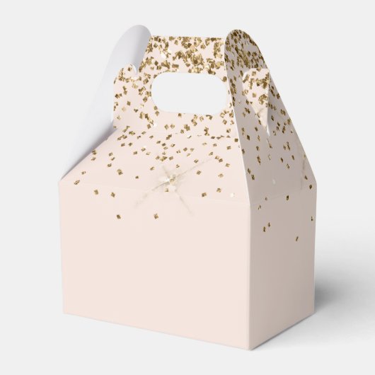 Peach Blush Gold Glam Glitzer Geschenkschachtel (Vorderseite)