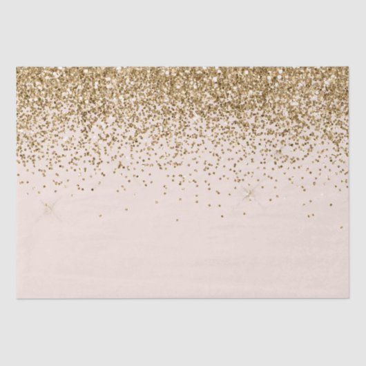Peach Blush Gold Glam Glitzer Hochzeit Seidenpapier (Vorderseite)