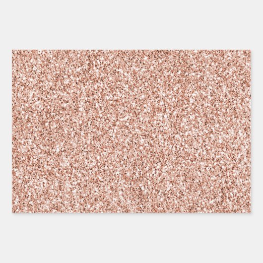 Peach Blush Gold Glitzer Geschenkpapier Set (Vorderseite 3)