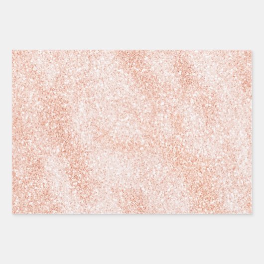 Peach Blush Gold Glitzer Geschenkpapier Set (Vorderseite 2)