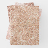 Peach Blush Gold Glitzer Geschenkpapier Set (Beispiel)