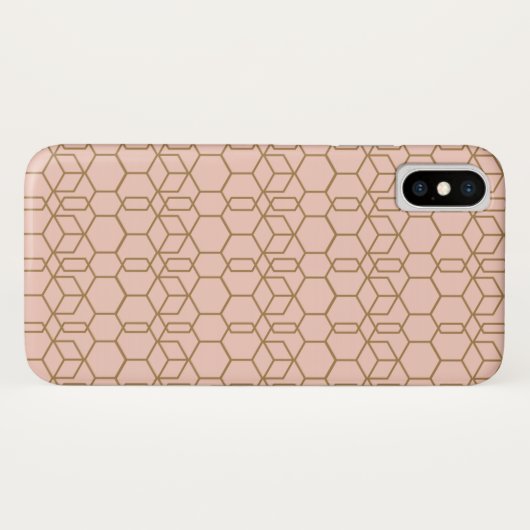 Peach Blush & Gold Modern Boho Geometric Glam Case-Mate iPhone Hülle (Rückseite (Horizontal))