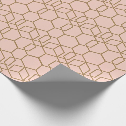 Peach Blush & Gold Modern Boho Geometric Glam Geschenkpapier (Ecke)