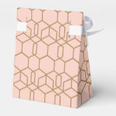 Peach Blush & Gold Modern Boho Geometric Glam Geschenkschachtel (Rückseite)
