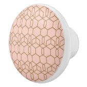 Peach Blush & Gold Modern Boho Geometric Glam Keramikknauf (Rechts)